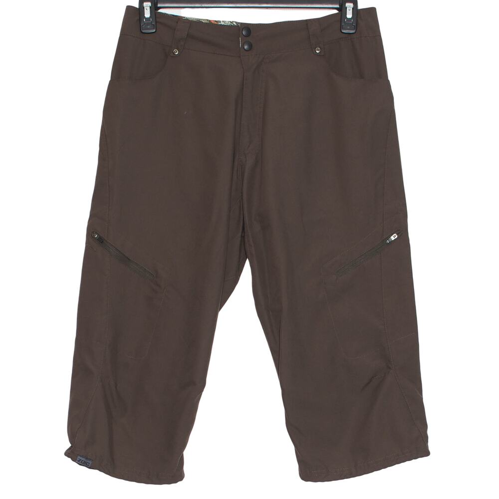 Zoic Cycling Shorts MTB Bike Trail Cargo Brown Large High Rise Outdoor Gorpcore